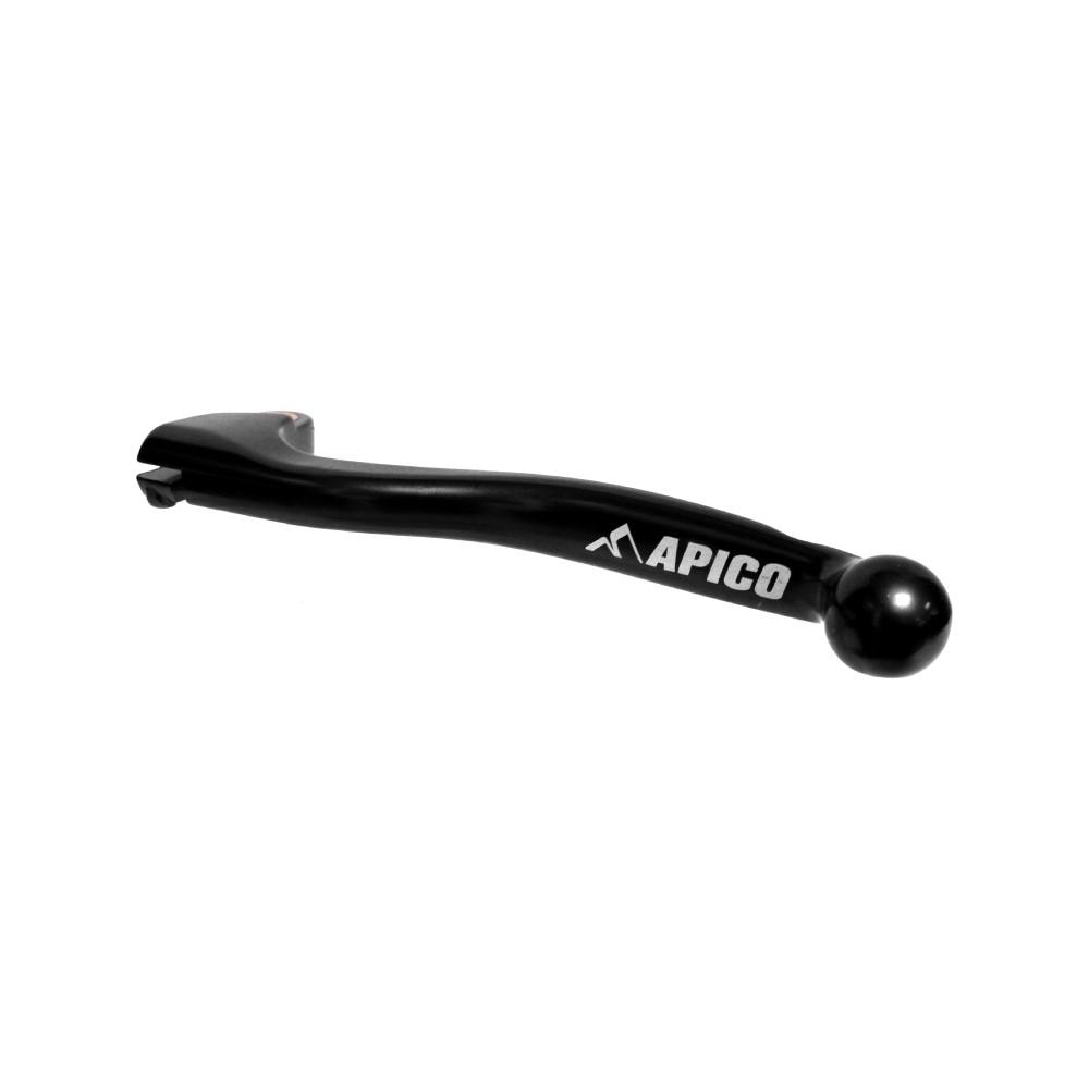 Black aluminum Apico Elite clutch lever with a smooth finish and a rounded ball tip, designed for various Yamaha motorcycle models from 2015 to 2023.