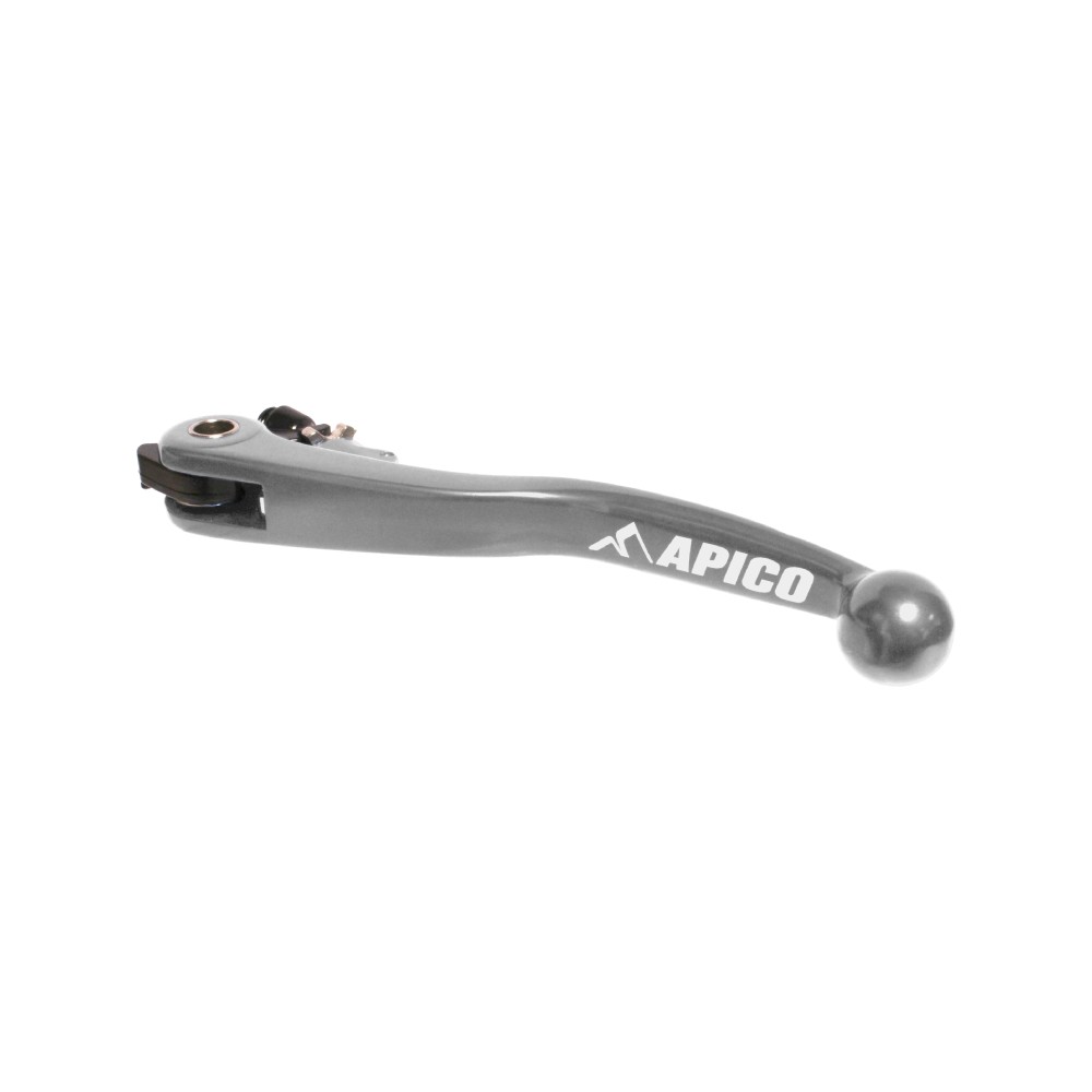 Silver Apico Elite Magura clutch lever featuring a sleek design, adjustable mechanism, and a rounded ball end, compatible with various KTM and Husqvarna models from 2009 to 2021.