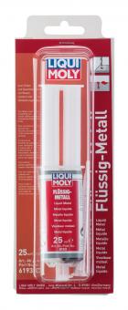 LIQUI MOLY 6193 Epoxy Adhesive Liquid Metal in a 25ml blister pack, featuring a grey adhesive tube with red and white branding on a clear plastic backing.