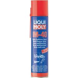 Red and blue aerosol can of LIQUI MOLY 3391 Penetrating Oil LM 40, featuring a spray nozzle and labeled with product details and usage instructions.