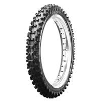 Black Maxxis M7332+ Maxxcross MX ST rear tire with a knobby tread pattern, size 80/100-12, designed for off-road use, featuring a durable rubber construction.