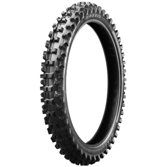 Black Maxxis M7322F 33J MX tyre, size 60/100-10, featuring a rugged tread pattern designed for off-road performance and durability.