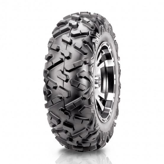 Maxxis MU09 54K TL E Bighorn 2 radial ATV front tyre in size 27x9-14, featuring a rugged black tread pattern and a shiny silver rim.