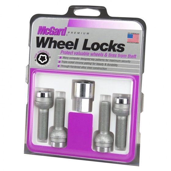 McGard Locking Wheel Bolts - M14 x 1.5 Radius Seat 17mm head, Silver - image 2