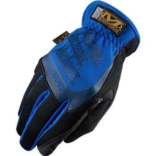 FastFit® Mechanics Gloves in blue with a synthetic leather palm, featuring a snug fit and reinforced fingertips for durability and grip.