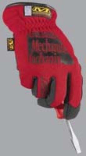 Red FastFit® Mechanics Gloves featuring a synthetic leather palm, TrekDry back for breathability, and a snug fit, designed for durability and comfort in various tasks.