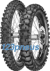 Metzeler MC360 80/100 R21 51M summer tyres featuring a rugged tread pattern, black rubber material, and a distinctive design for enhanced grip and performance.