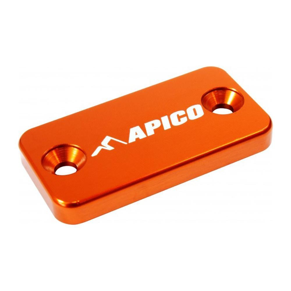 Bright orange aluminum clutch master cylinder cover featuring the "APICO" logo, designed for various KTM models from 2000 to 2013, with two mounting holes.