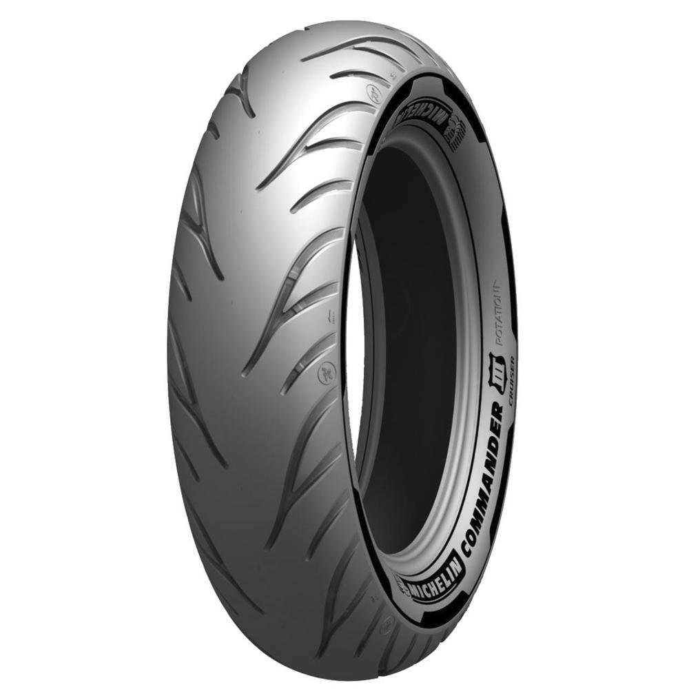 Michelin Commander III Cruiser rear motorcycle tire in size 200/55 R17, featuring a sleek black rubber design with distinctive tread patterns for enhanced grip and performance.