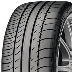 Black summer tire with a sleek, high-performance design, featuring deep grooves and a smooth tread pattern, labeled "Michelin Pilot Sport PS2 295/30 R18 98Y."