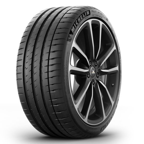 Michelin Pilot Sport 4 S summer tyre in size 245/35 R18, featuring a sleek black rubber tread with a sporty design and a distinctive logo on the sidewall.