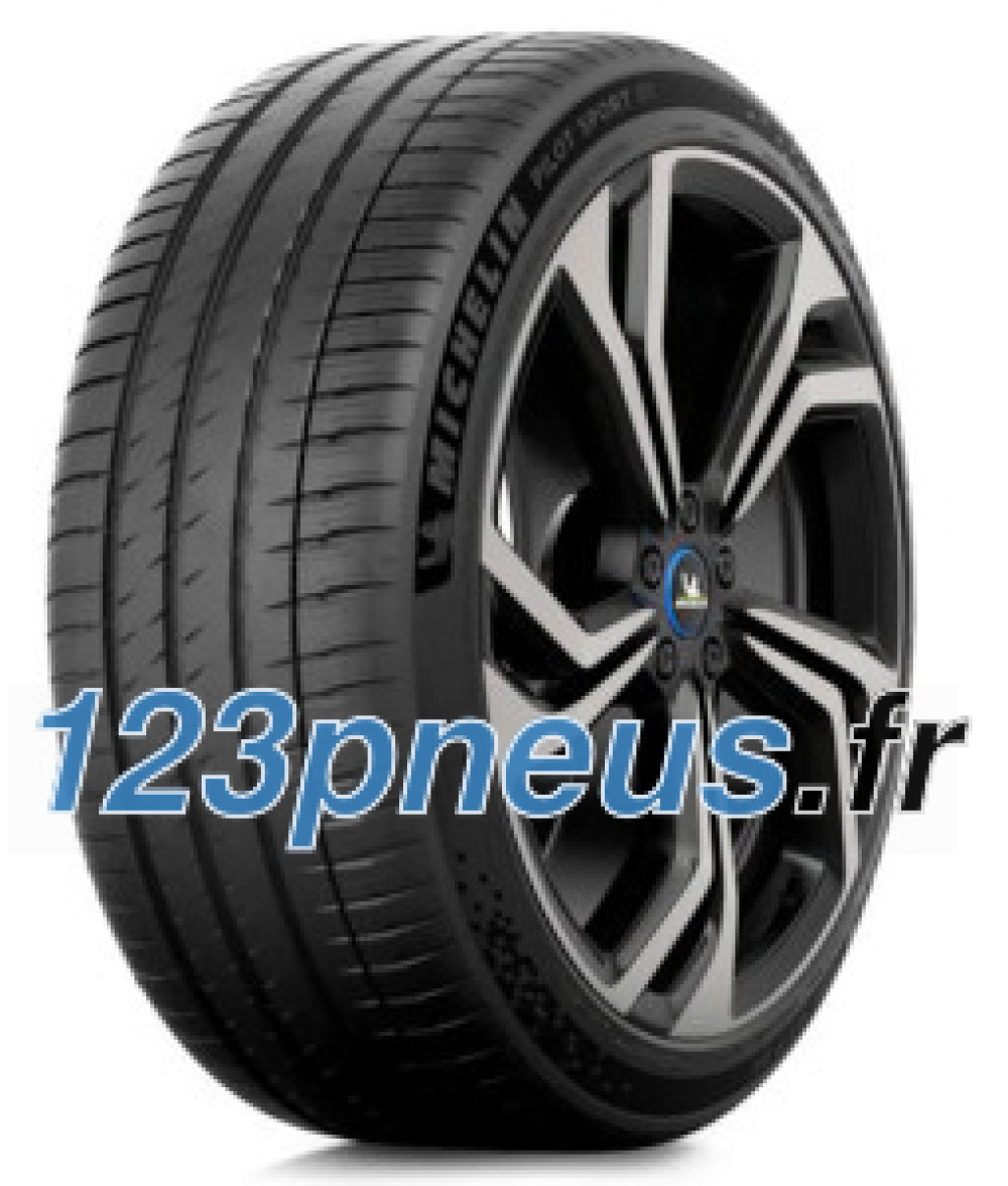 Michelin Pilot Sport EV 265/40 R21 105Y summer tyre features a sleek black rubber design with a modern tread pattern, complemented by stylish alloy wheel accents.