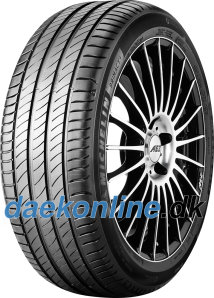 Michelin Primacy 4 summer tyre in size 215/55 R17, featuring a sleek black rubber design with deep tread grooves and a silver alloy wheel with a multi-spoke pattern.