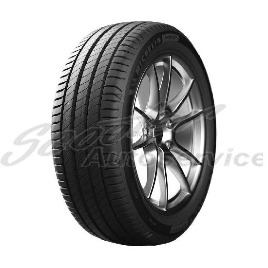 Michelin Primacy 4 summer tyre in size 225/45 R17, featuring a sleek black rubber tread with a modern design and a silver alloy wheel partially visible in the background.