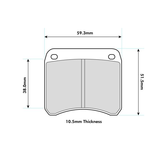 Mintex M1166 brake pads in a grey color, featuring a rectangular shape with rounded edges, dimensions labeled, designed for AP Racing 2 piston/OE calipers, set of 4 pads.