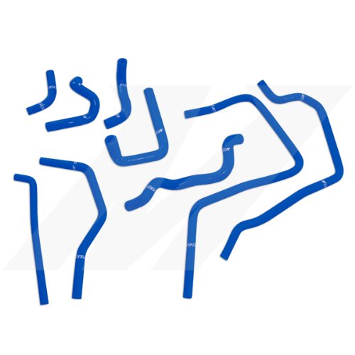 Blue silicone ancillary hose kit for Subaru Impreza WRX/STI 2001-2005, featuring multiple hoses in various shapes and lengths for optimal performance.
