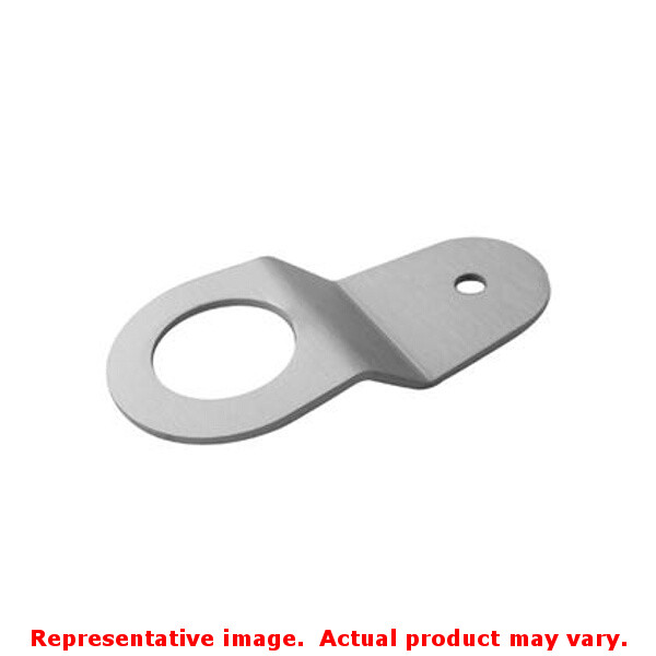 Silver radiator stay made of durable metal, featuring a circular opening and a flat tab with a hole for mounting, designed for compatibility with various Honda models.