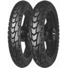 Mitas MC32 front motorcycle tire in size 100/80-17, featuring a black rubber material with a distinctive tread pattern, marked with M+S for mud and snow use.