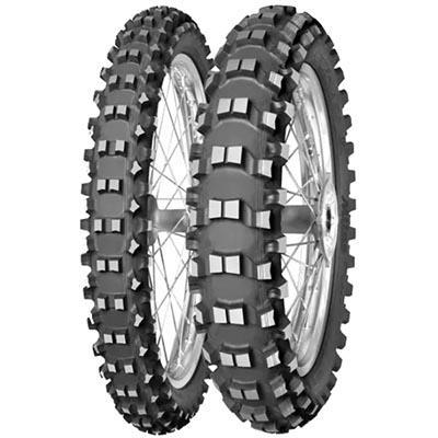Mitas Terra Force-MX SM rear tire in size 120/90-18, featuring a soft medium compound, with a distinctive tread pattern and a black rubber surface, showcasing durability and grip.