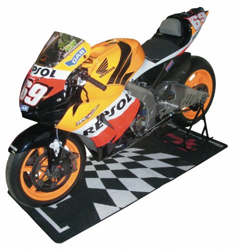 Moto GP Parque Ferme Garage Pit Mat (74cm x 180cm) - Black Red White, Black/red/white - image 2