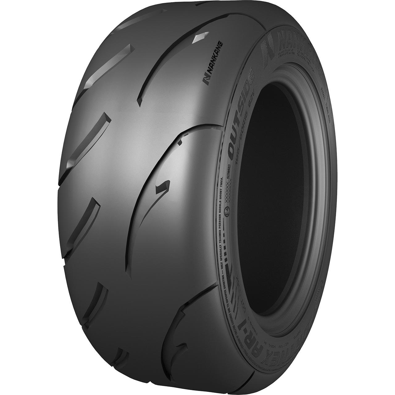Nankang AR-1 tyre in size 255/40/17, featuring a black rubber exterior with a slick tread pattern designed for high performance and extra load capacity.