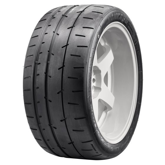 Nankang CR-S tyre in size 245/40 R17, featuring a black rubber surface with prominent tread patterns and a white alloy wheel showcasing a sporty design.