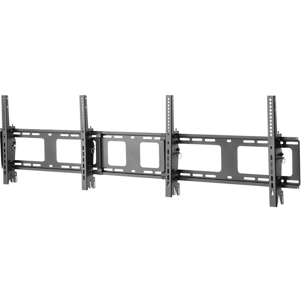 Neomounts NS-WMB200BLACK Menuboard Wall Mount in black, designed for 40-52" screens, featuring a tiltable design with adjustable brackets and sturdy metal construction.