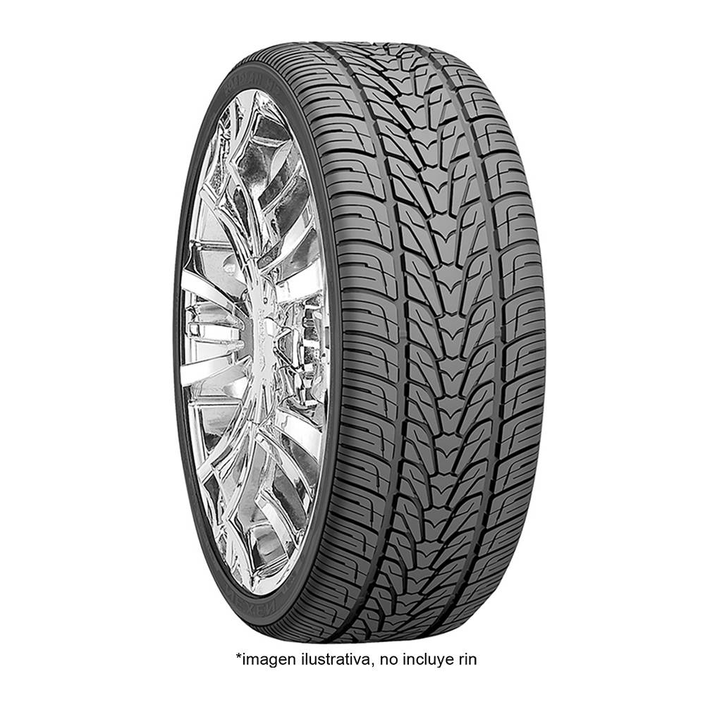 Nexen Roadian HP tyre in size 285/45/R19, featuring a black rubber tread with a detailed pattern, designed for extra load capacity, showcasing a sleek, modern profile.