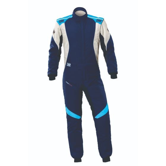 OMP OMP First Evo Race Suit - Colour: Navy Blue / Cyan, Size: 62