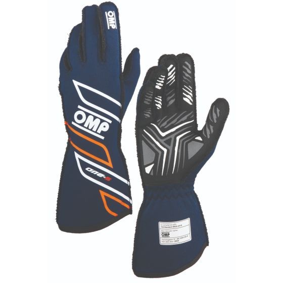 OMP OMP One S Race Gloves - Colour: Navy Blue / Orange, Size: XL