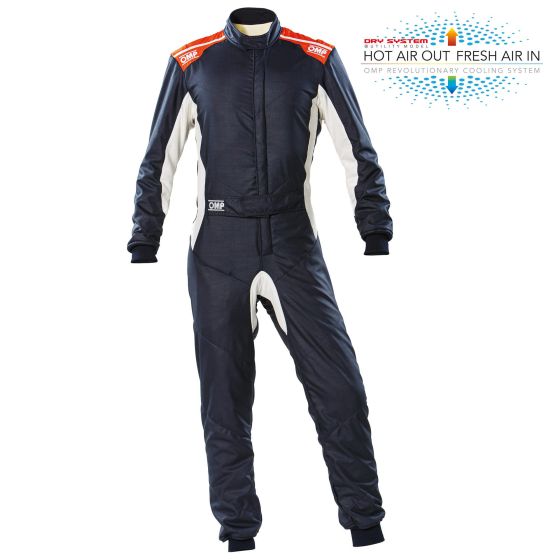 OMP OMP One S Race Suit - 56, Navy Blue / Fluro Orange