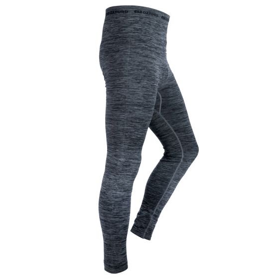 Charcoal marl base layer pants in XXL/XXXL size, featuring a snug fit, stretchy material, and an elastic waistband with the Oxford logo.