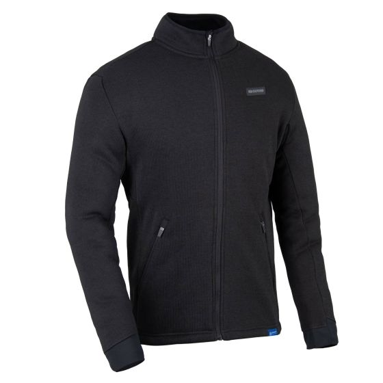 Black Oxford Advanced Fleece Jacket in size 3XL, featuring a full zip, high collar, two side pockets, and a textured fleece material for warmth and comfort.