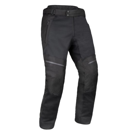 Black Oxford Arizona Air 1.0 motorcycle trousers in size 3XL, made from durable material with reflective strips, zippered pockets, and reinforced knee areas for protection.