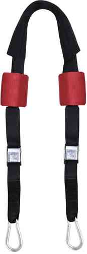 Black and red Oxford Bar Strap Kit featuring padded red sections, adjustable straps, and metal clips for secure attachment.