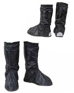 Black Oxford Rainseal rain overboots in size XL, made of waterproof material, featuring a snug fit with elastic cuffs and reflective heel accents for visibility.