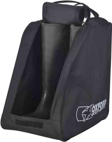 Black Oxford Bootsack Essential boot bag featuring a spacious interior, sturdy handle, and a zip closure, designed for easy storage and transport of boots.