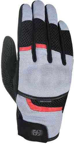 Grey and black motorcycle gloves featuring mesh panels for breathability, padded knuckles, and a secure fit, designed for comfort and protection in size XXL.