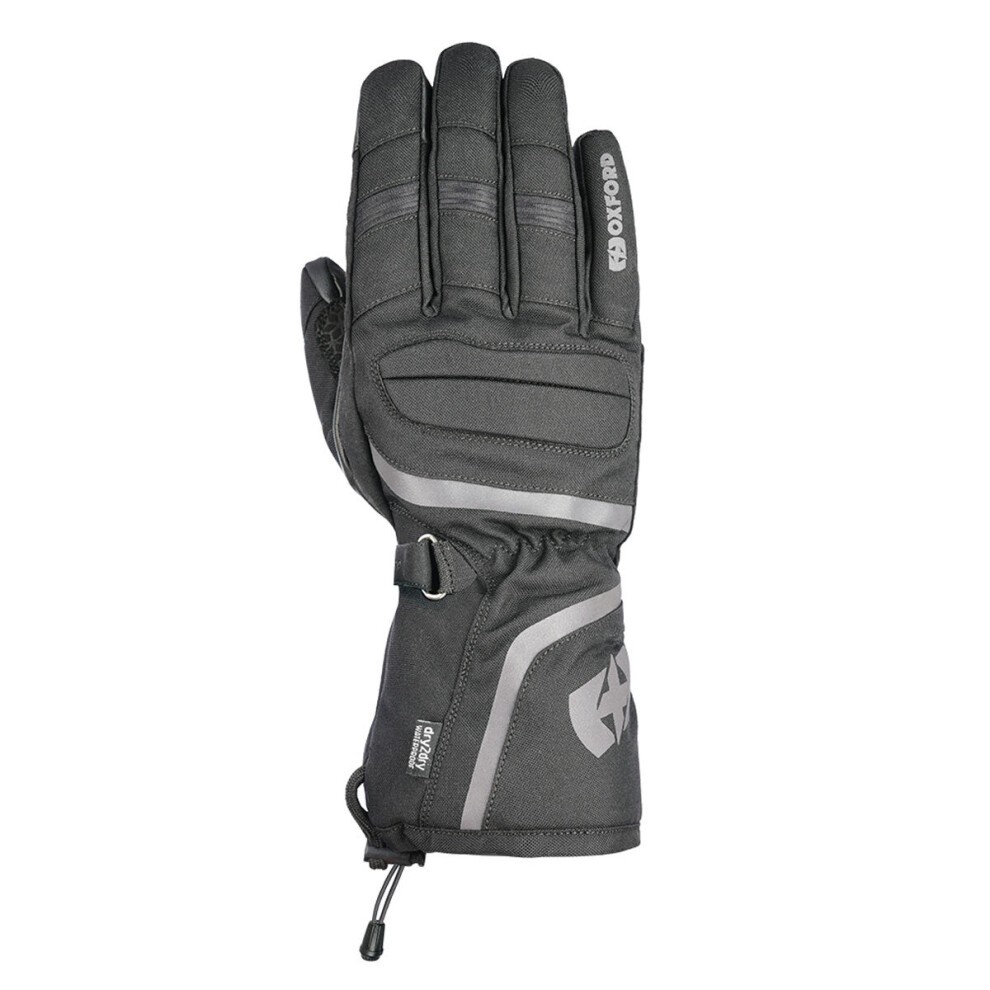 Stealth black motorcycle gloves with padded fingers, reinforced knuckles, adjustable wrist strap, and reflective accents for visibility, made from durable, weather-resistant material.