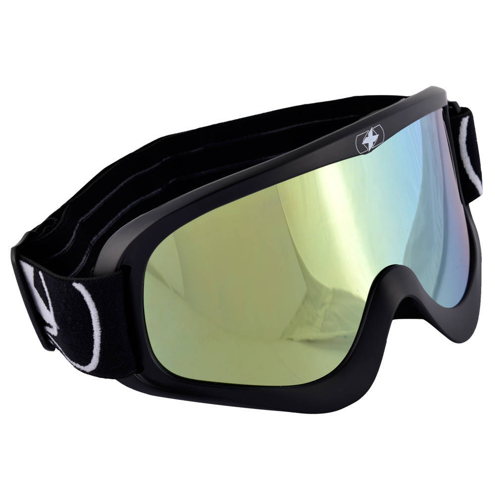 Matt black Oxford Fury goggles featuring a sleek design, mirrored lenses, and a comfortable adjustable strap with a logo detail.