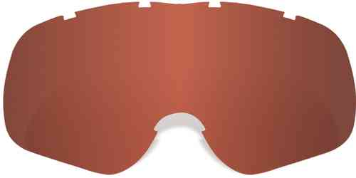 Red tinted lens designed for men, featuring a sleek, curved shape with a smooth surface, ideal for enhancing visibility and style in outdoor activities.