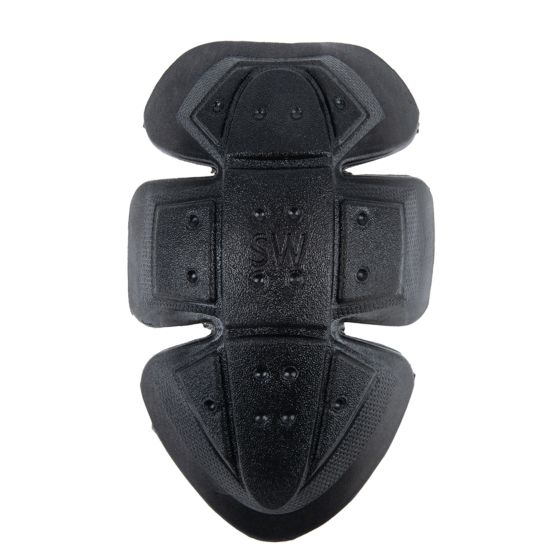 Black Oxford Level 1 shoulder protector, made of durable material, featuring a contoured design with ventilation holes and raised sections for enhanced protection and comfort.