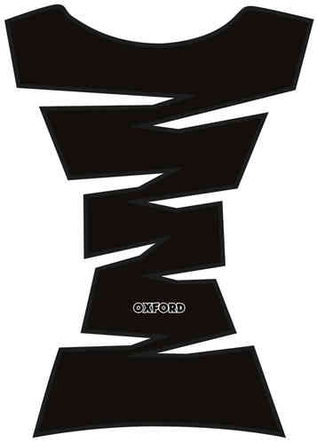 Black vinyl tank pad featuring a jagged design, with the "OXFORD" logo prominently displayed at the bottom center.
