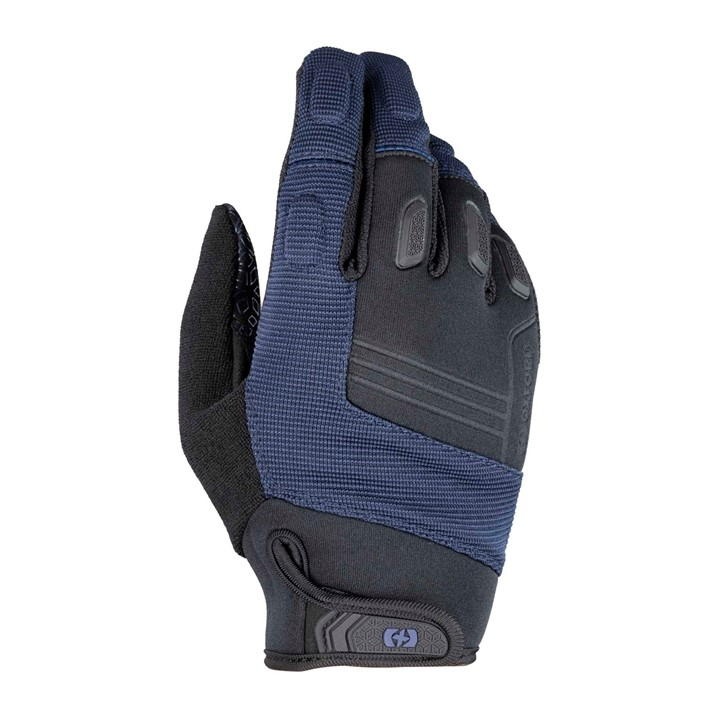 Blue Oxford North Shore 2.0 gloves featuring a textured grip, padded knuckles, and breathable fabric, designed for comfort and durability in outdoor activities.