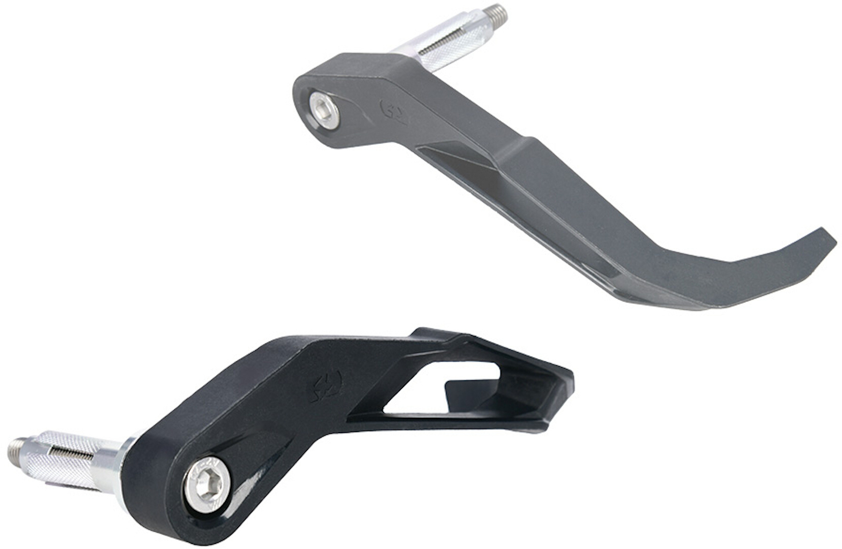 Black OXFORD OX808 bar ends made of durable material, featuring a sleek design with a textured grip and silver metal fittings for easy installation.