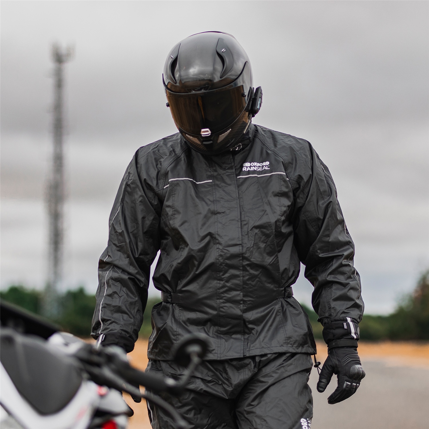 Oxford Rainseal Motorcycle Over Jacket - Black - Small, Black - image 4