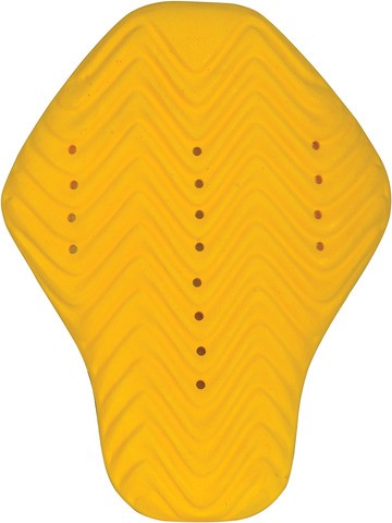 Yellow Oxford RB-Pi back protector insert, featuring a textured surface with ventilation holes, designed for Level 1 protection, available in one size.