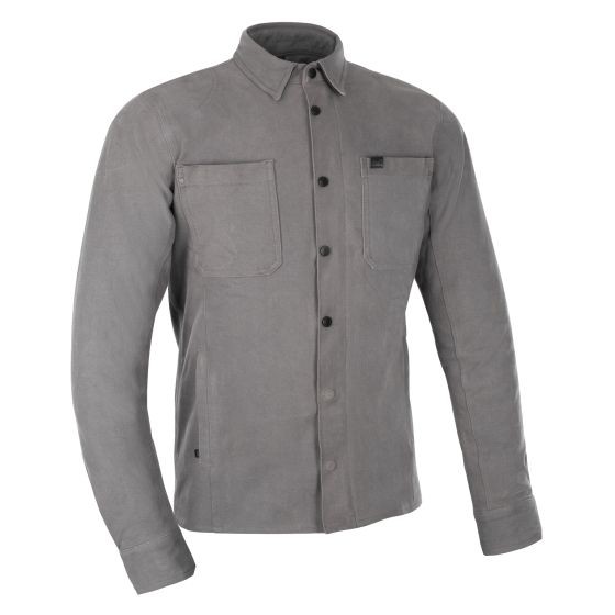 Grey Oxford Original Approved AA Ridgeback Shirt featuring a button-up front, two chest pockets, and a sleek, durable fabric suitable for various occasions.