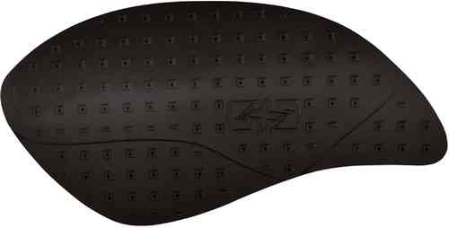 Black rubber tank pad featuring a textured surface with raised dots and an embossed logo, designed to protect the tank from scratches and improve grip.