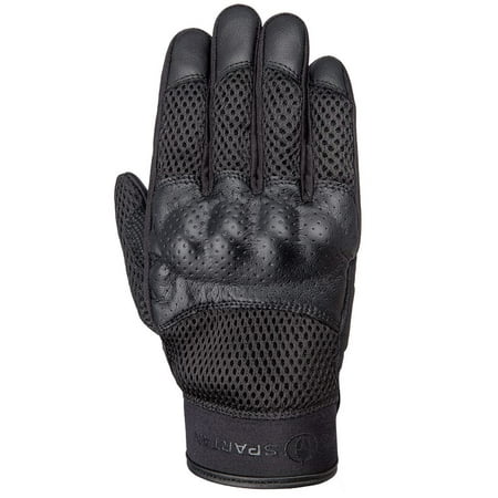 Black Oxford Spartan Air gloves in size XL, featuring a mix of perforated leather and mesh for breathability, with padded areas for added protection and a snug fit.